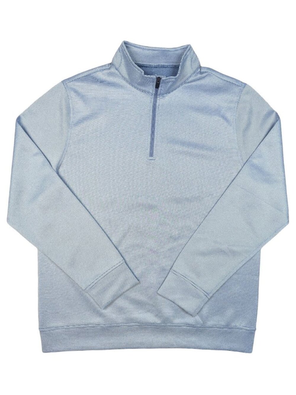 Hickey Freeman 1/4 Zip Pullover Size L Gray Striped Golf Long Sleeve Jacket Mens